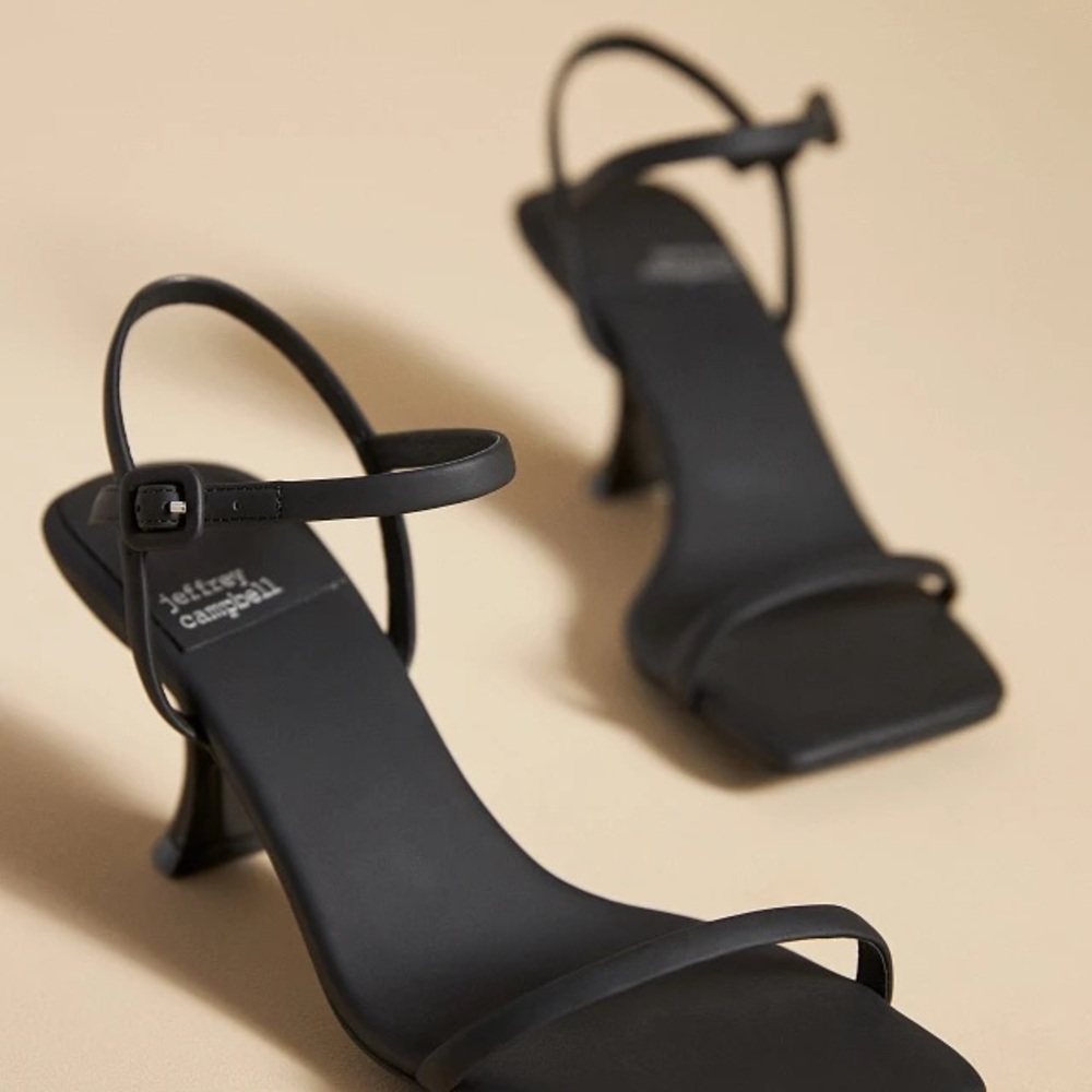 Jeffrey Campbell Black Heels with Curved Kitten Heel
